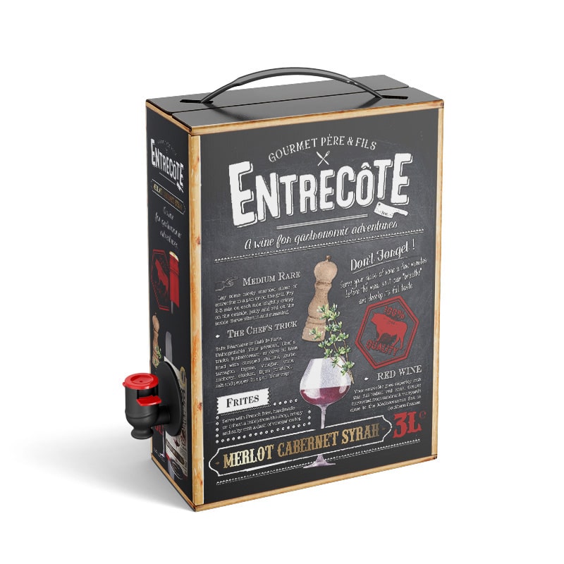 3L Vin de France Entrecote Rouge Cabernet Syrah Merlot 14%