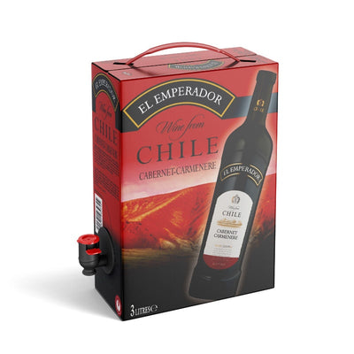3L El Emperador Vin Rouge Cabernet Carmenere du Chili 13%.